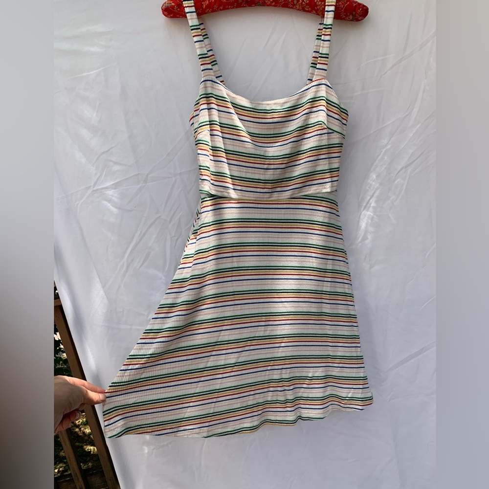 LUSH summer fun dress colorful stripe, spaghetti strap